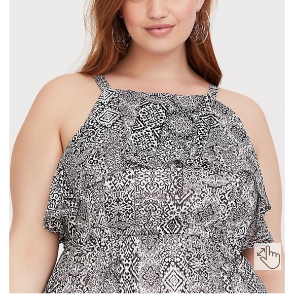 Torrid black and white ikat chiffon maxi dress - Picture 4 of 4